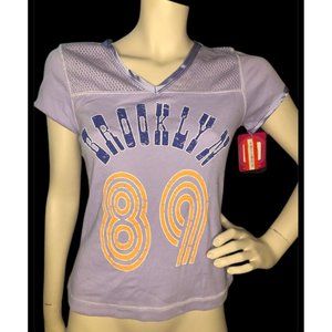Y2K NWT Brooklyn 89 Purple mesh top tshirt